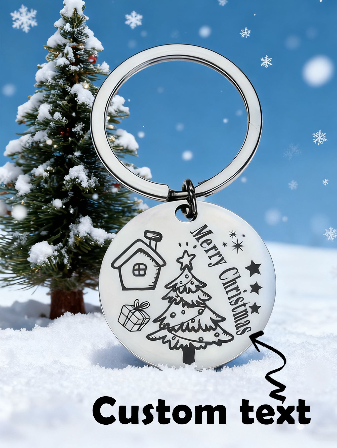 Personalized Christmas Engraved Keyring